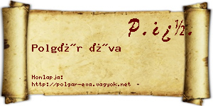Polgár Éva névjegykártya